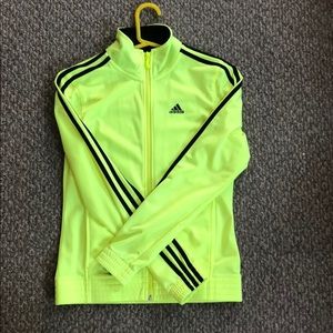 Adidas neon green sports jacket